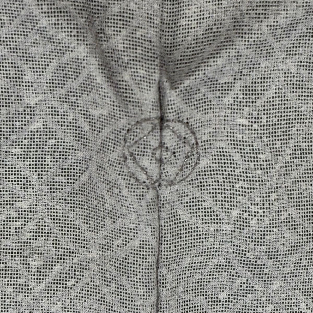 付下げ 身丈163cm 裄丈65.5cm M 紗絽袷 草花 蔓帯 刺繍 灰色