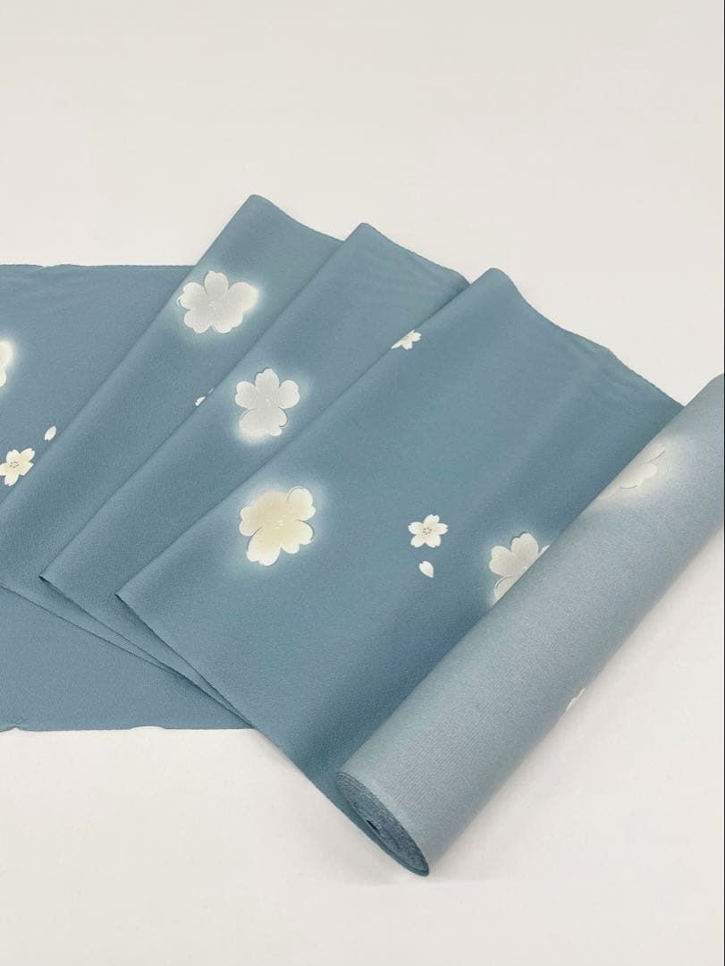 小紋 手描 浜ちりめん 浜優新古代 草花 正絹 反物 浜ちりめん使用 濱