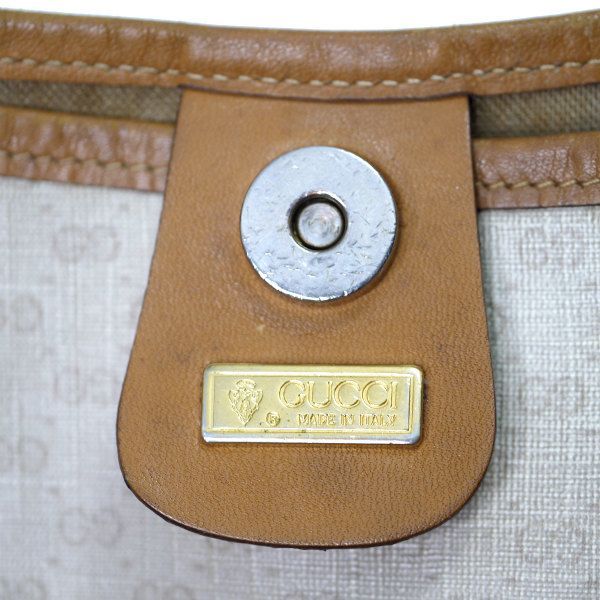 OLD Gucci エンブレム マイクロGGトートバッグ（白） - Vintage Shop