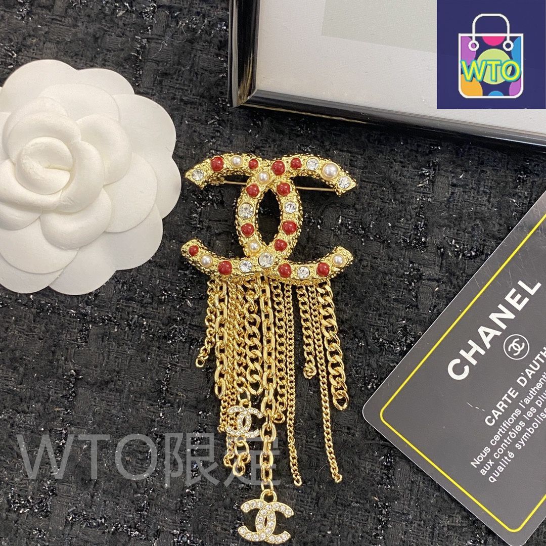 CHANEL(シャネル) ブローチ 23年製 今日特価】CHANEL シャネル 23 年 ダブル C チェーン フランス式