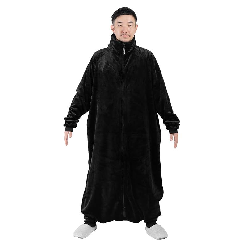 バウヒュッテ 着る毛布 はだけない着る毛布 HFD-HB25-L-BK ブラック L
