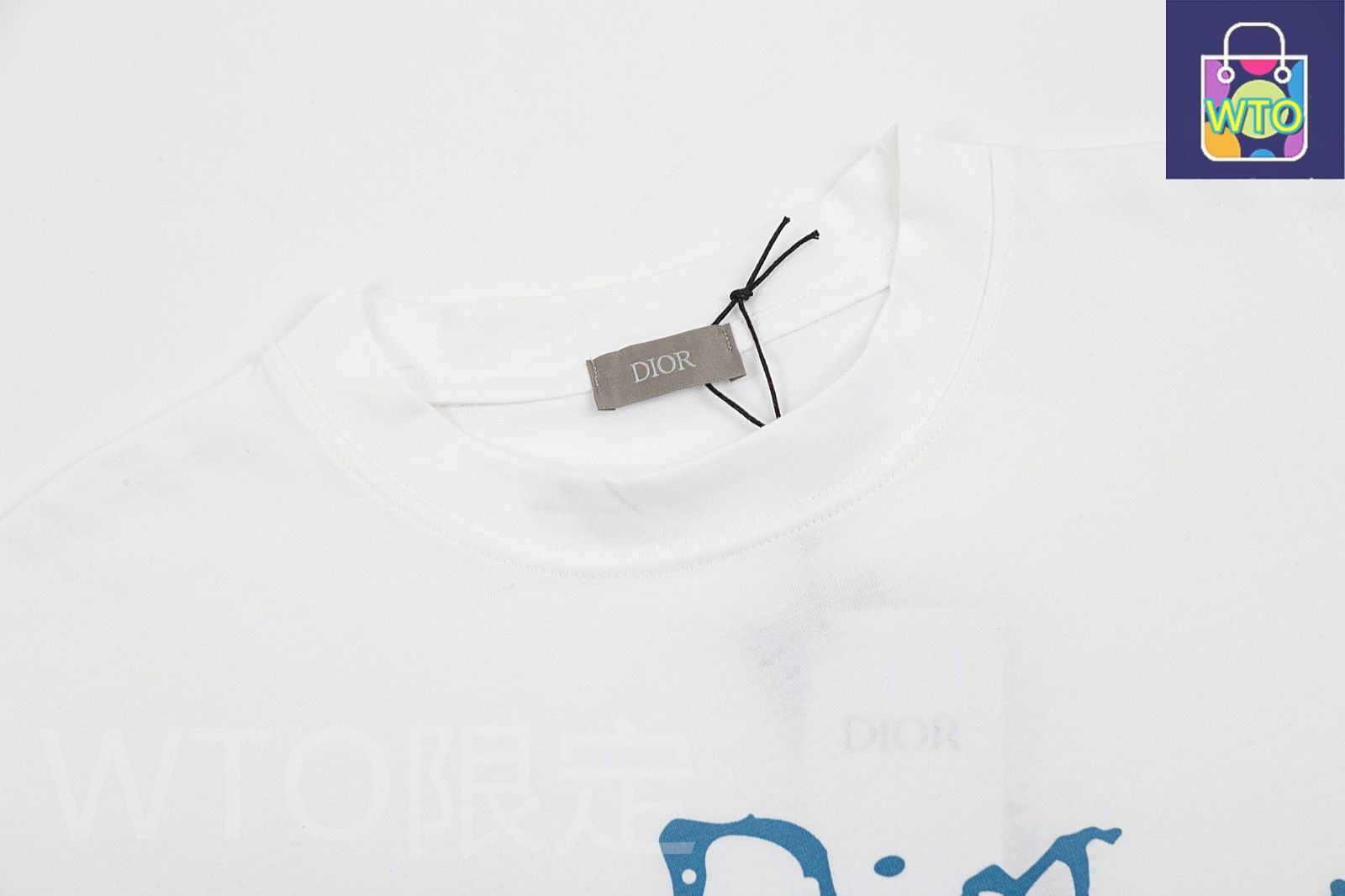 DIOR 白×濃紺のTシャツ 美品 本日限定特価】Dior 春夏デザイン クルーネックTシャツ