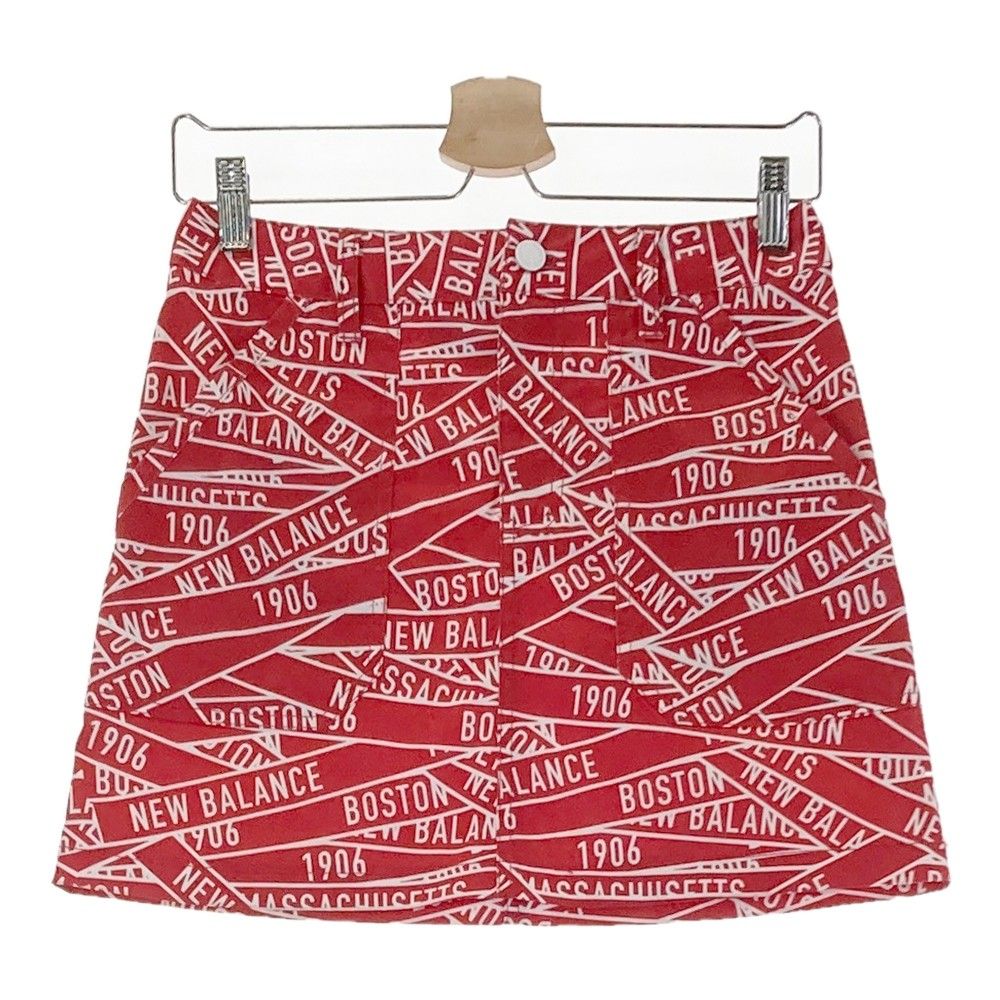 サイズ：0 NEW BALANCE GOLF ニューバランス  スカート ロゴ 総柄 レッド系 [240101401078]# ゴルフウェア レディース ストスト