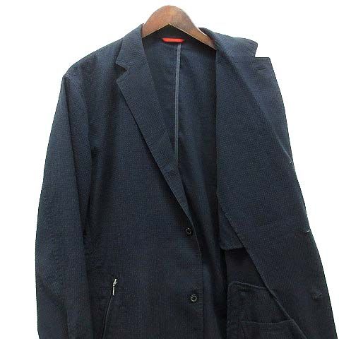 未使用級 Hush Puppies シアサッカー ジャケット ネイビー L ハッシュパピー Hush Puppies シアサッカー ジャケット ネイビー