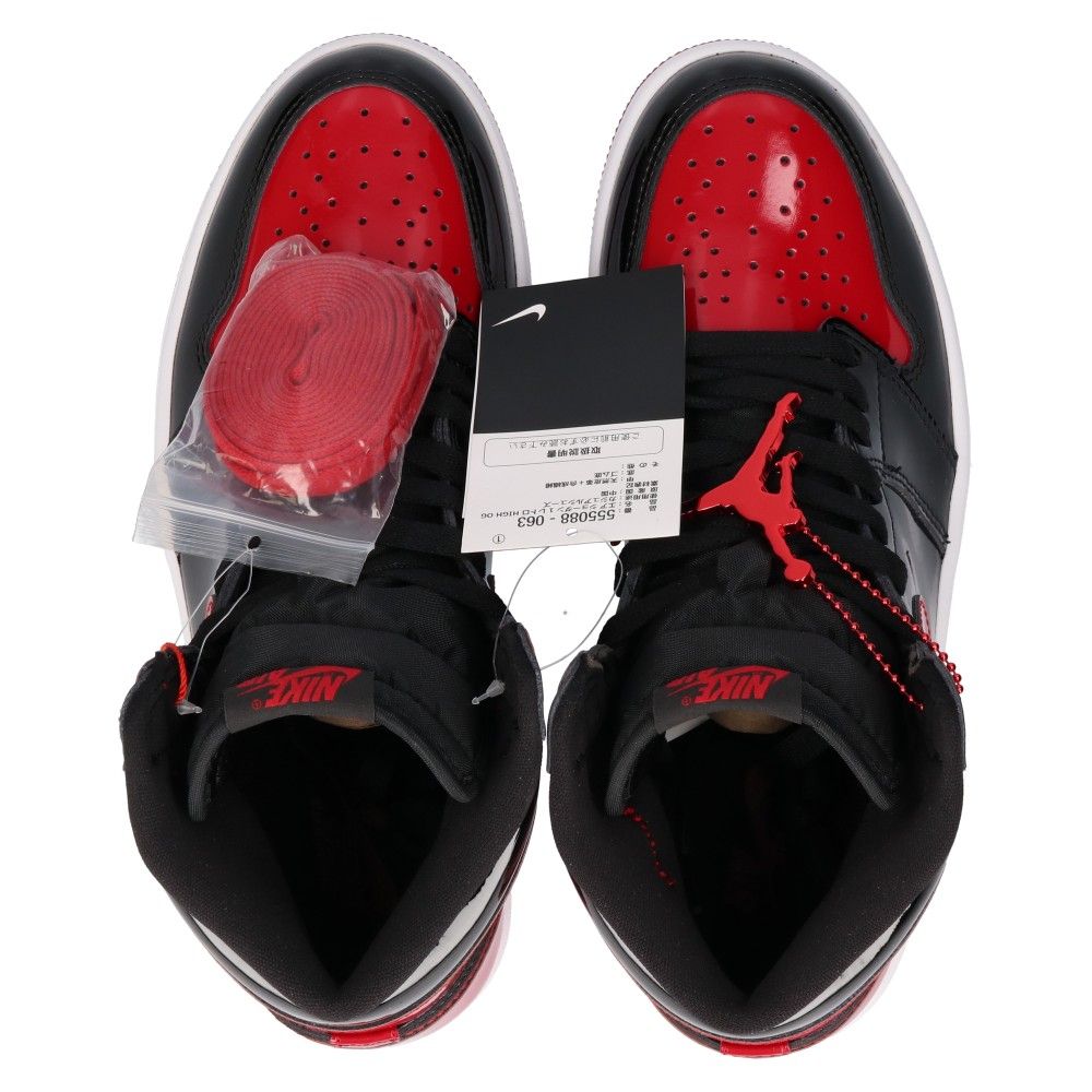 NIKE (ナイキ) AIR JORDAN 1 RETRO HIGH OG BRED PATENT エアジョーダン1 パテントブレッド  ハイカットスニーカー ブラック/レッド US8.5/26.5cm 555088-063