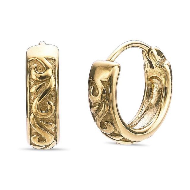 送料無料 リンクス メンズ ピアス イヤリング アクセサリー Men s LYNX G Tone Ion Plated Stainless Steel Hoop Earrings G Tone