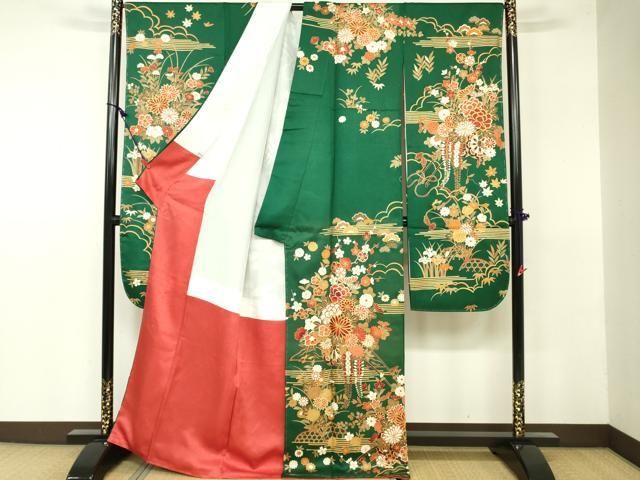 豪華　振袖　正絹　単品　クリーム地　美品155 豪華振袖正絹単品クリーム地美品155