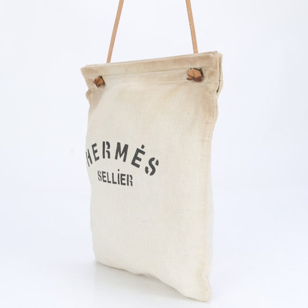 エルメス アリーヌ GM トワルシェブロン レザー ショルダーバッグ