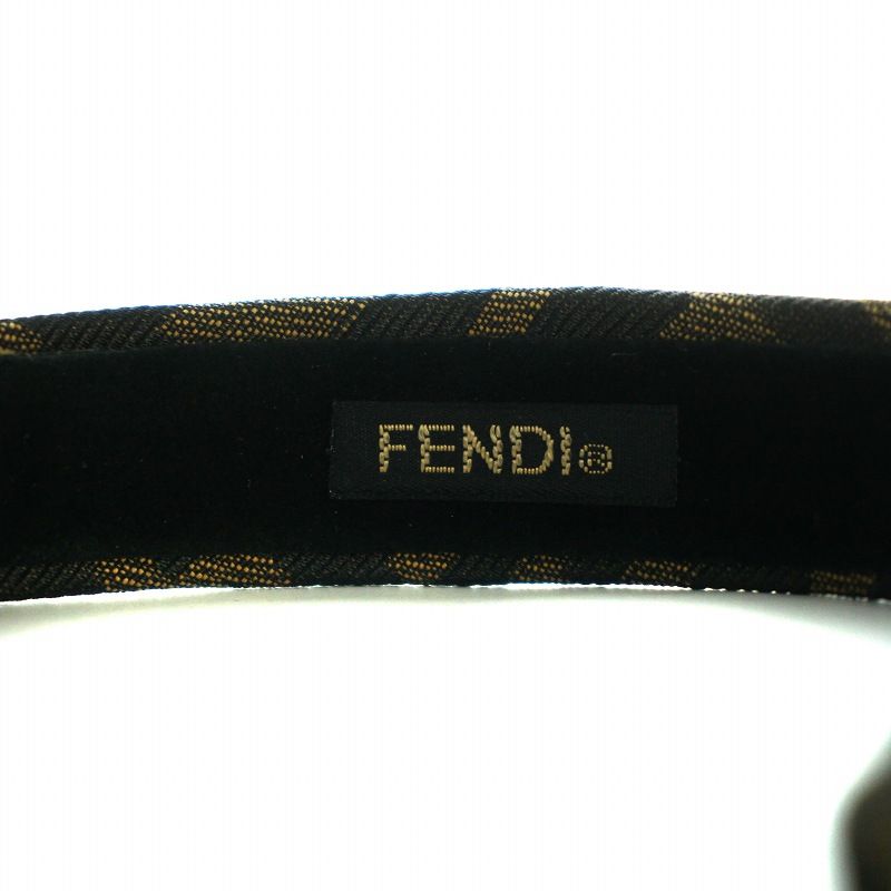 フェンディ FENDI カチューシャ ヘアアクセサリー ロゴ ズッカ柄 茶