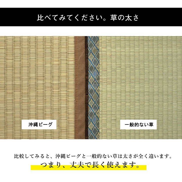 日本製 国産 純国産 沖縄ビーグ ラグ い草 約130×200cm (裏:不織布）-