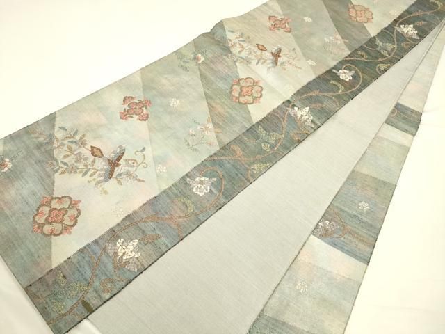 ◆955◆六通柄　袋帯　刺繍　華文　有職文様　唐花草　着物帯　和装着物 ◇955◇六通柄 袋帯 刺繍 華文 有職文様 唐花草 着物帯 和装