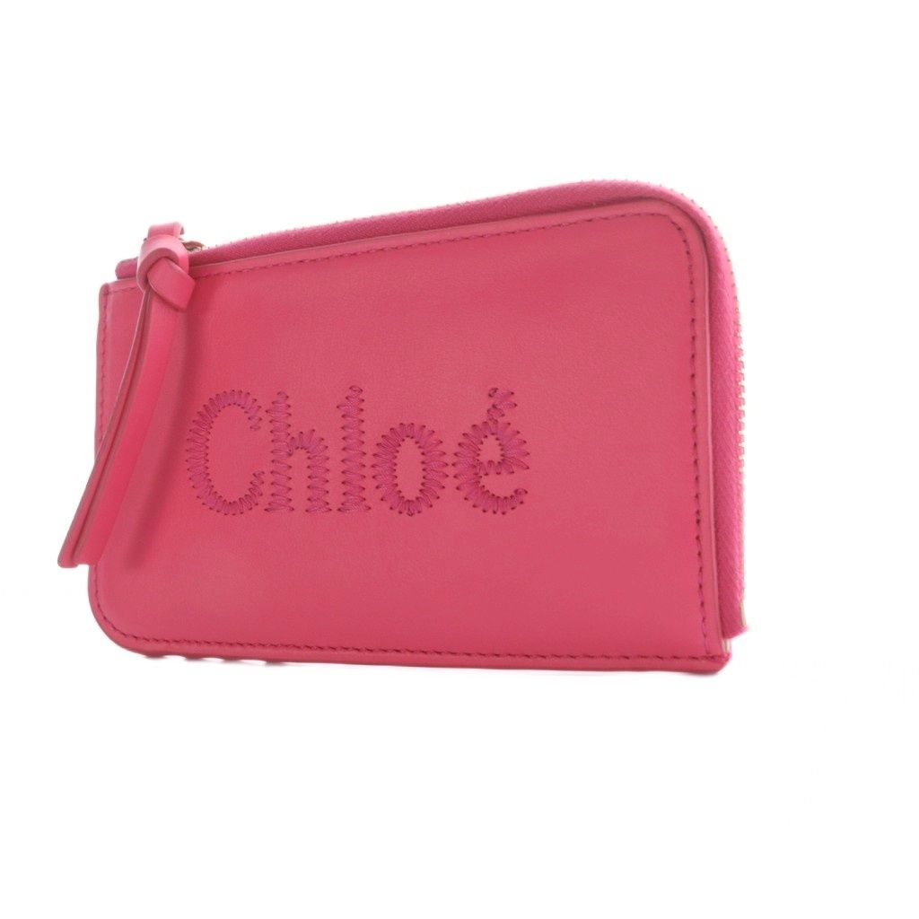クロエ CHLOE ロゴ刺繍 スモールパース カードケース コイン