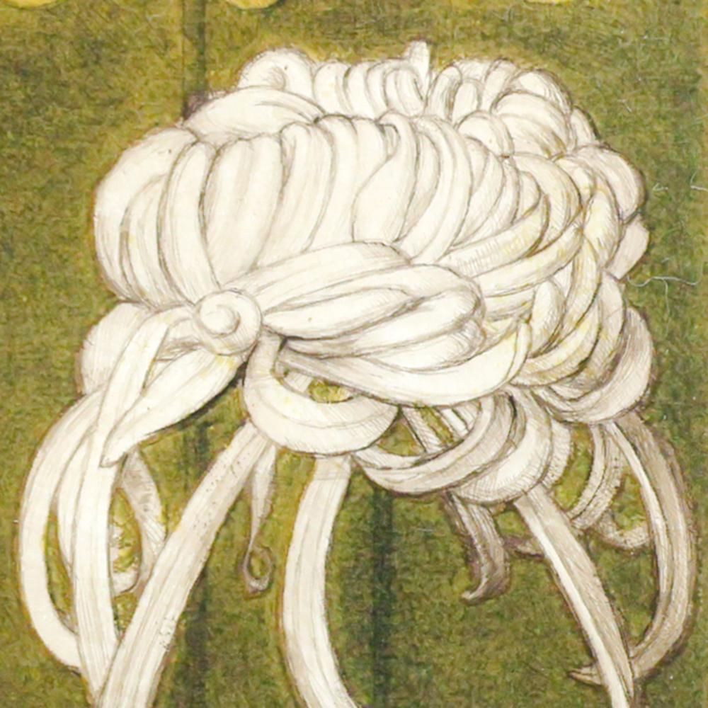 真作】【WISH】沢田憲良 銅版画 1988年作 直筆サイン 菊の花 〇