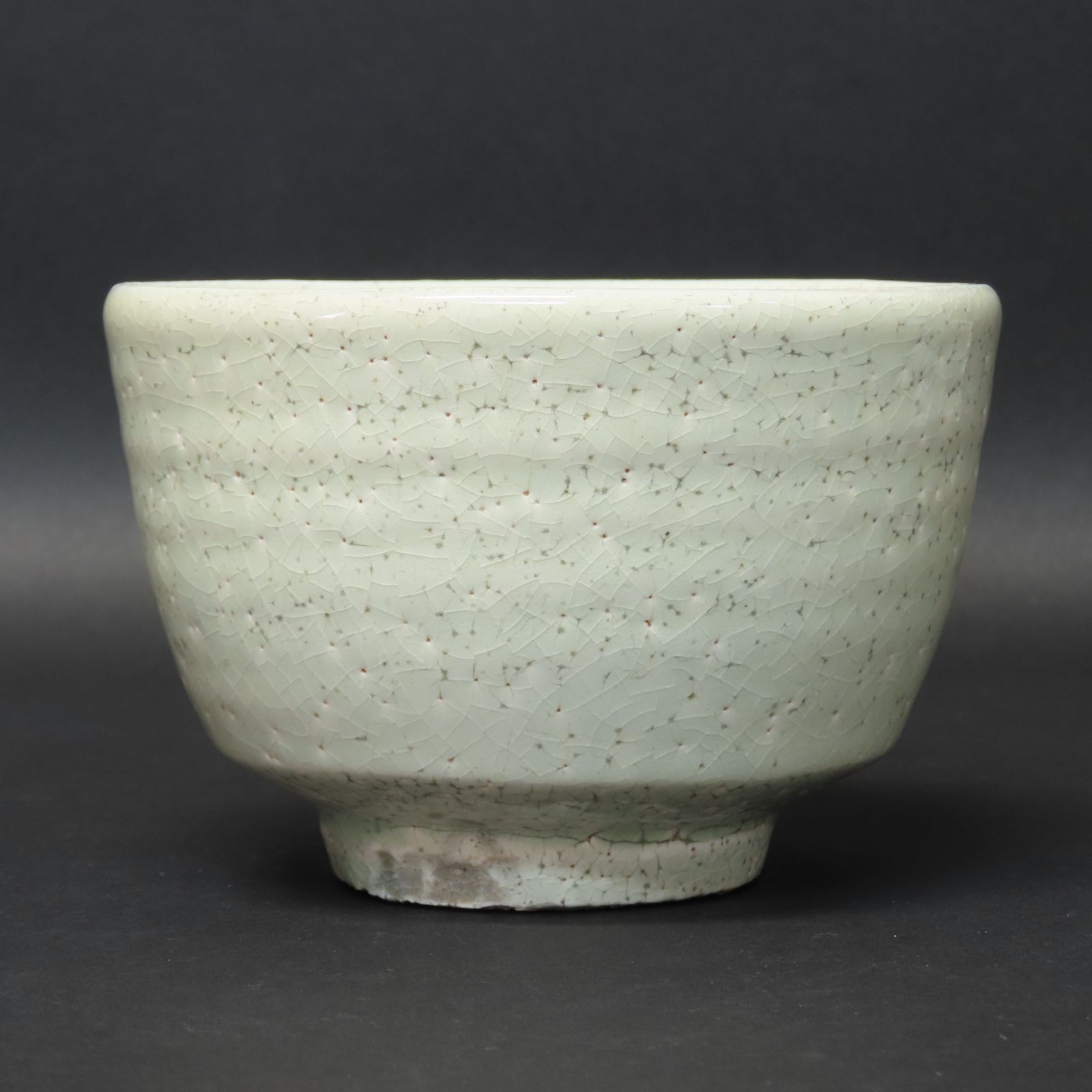 0192 美品 金重素山 鶴山窯 粉引茶碗 酒器 真作保証 在銘 共箱
