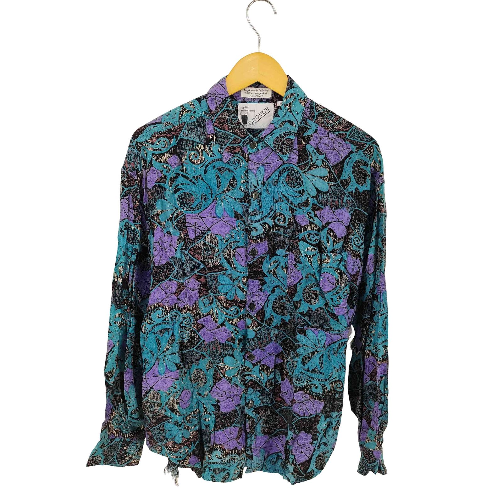 グーチ GOOUCH 90s L/S 総柄レーヨンシャツ メンズ import：XL