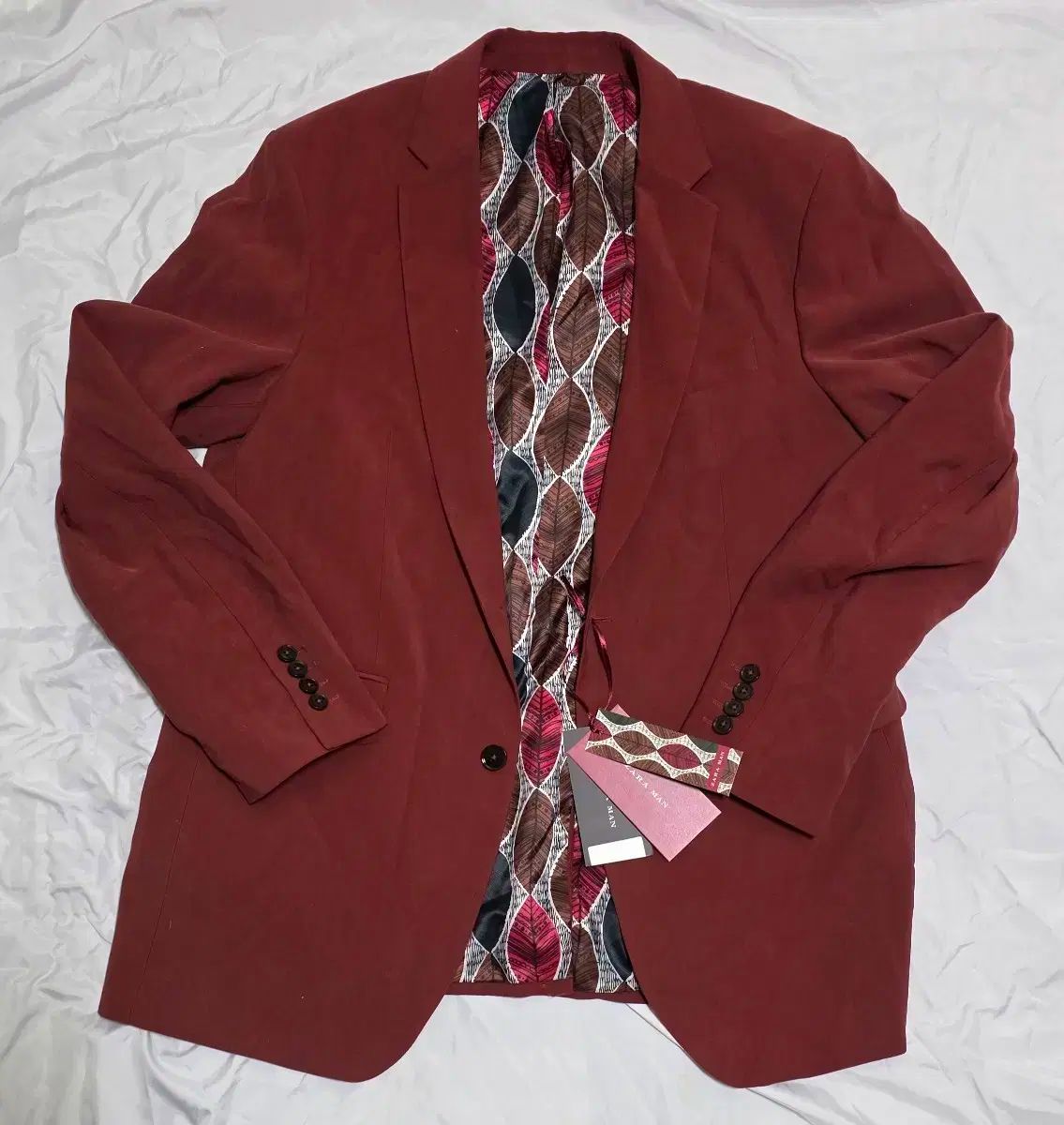ZARA ザラ マン バーガンディ ブレーザー 52 XL 約105サイズ