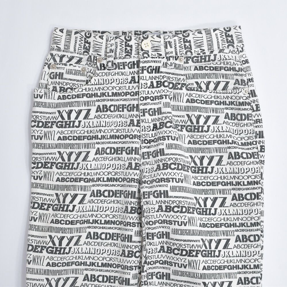 90s～ LIMITED JEANS アルファベッド デザイン 総柄 デニム