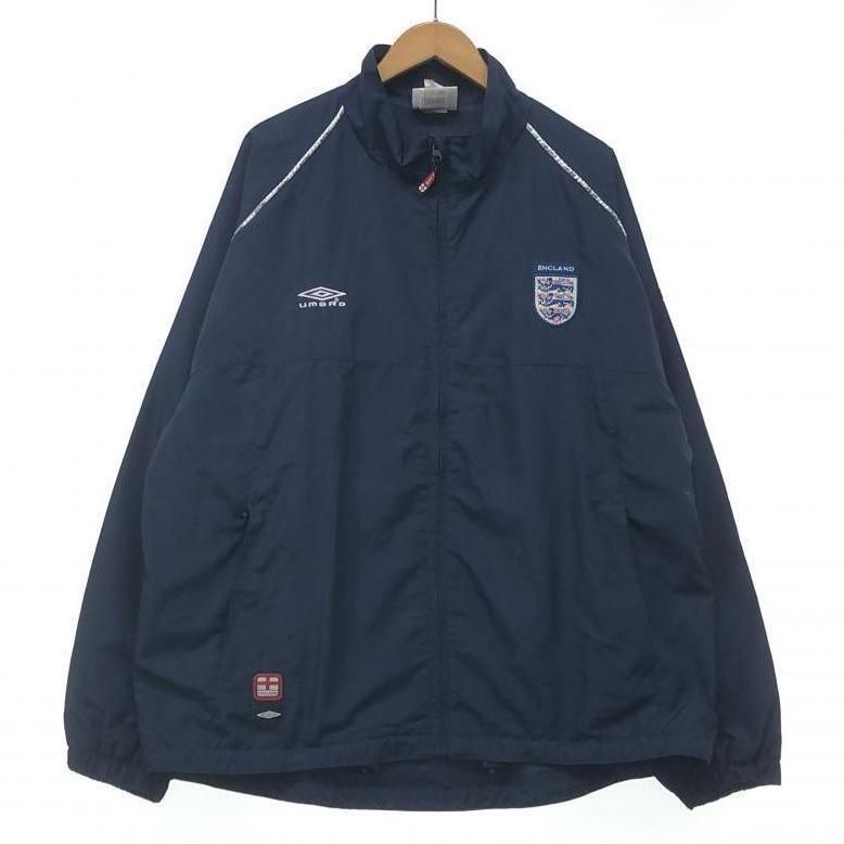 【中古】UMBRO ナイロンジャケット 90-00s イングランド代表 XL ネイビー アンブロ[10]