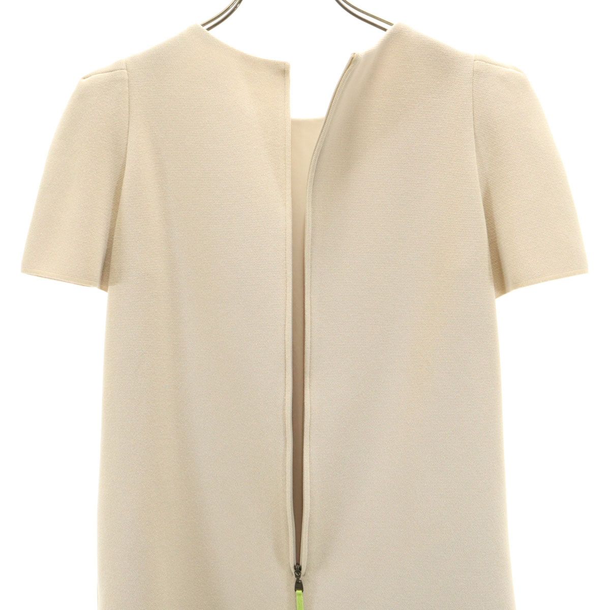 美品　FOXEY フォクシー半袖ニットワンピース ベージュ 38 FOXEY フォクシー 日本製 半袖 ニット ミニワンピース 40