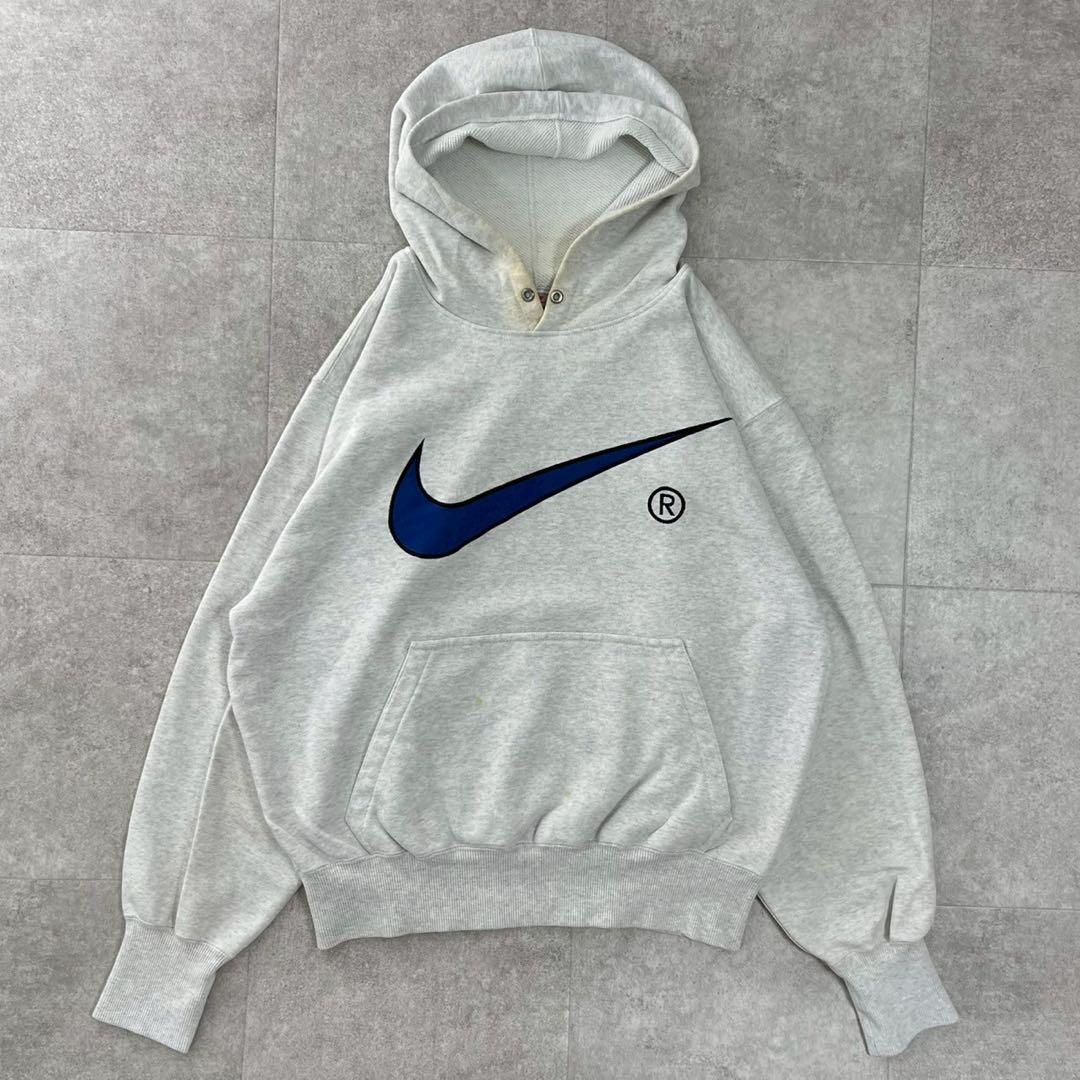 90s 銀タグ　ヴィンテージ　ナイキ　NIKE パーカー　フーディ NIKE ナイキ 90s 銀タグ フーディ パーカー XL ビッグロゴ 90年代