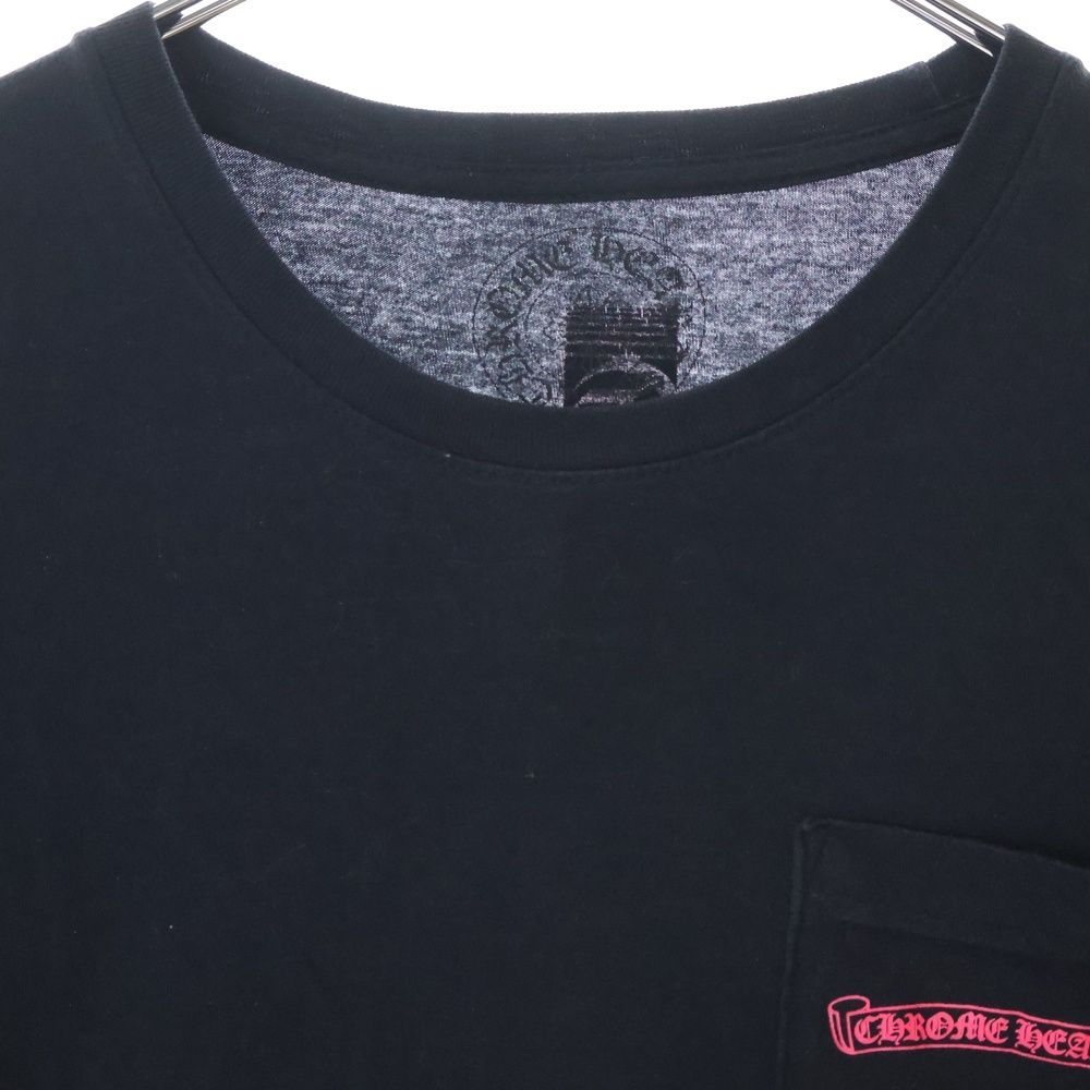 VINTAGE●CHROME HEARTS●ストライプロゴ プリント Tシャツ CHROME HEARTS (クロムハーツ) Neon Pink Stripe Logo Tee