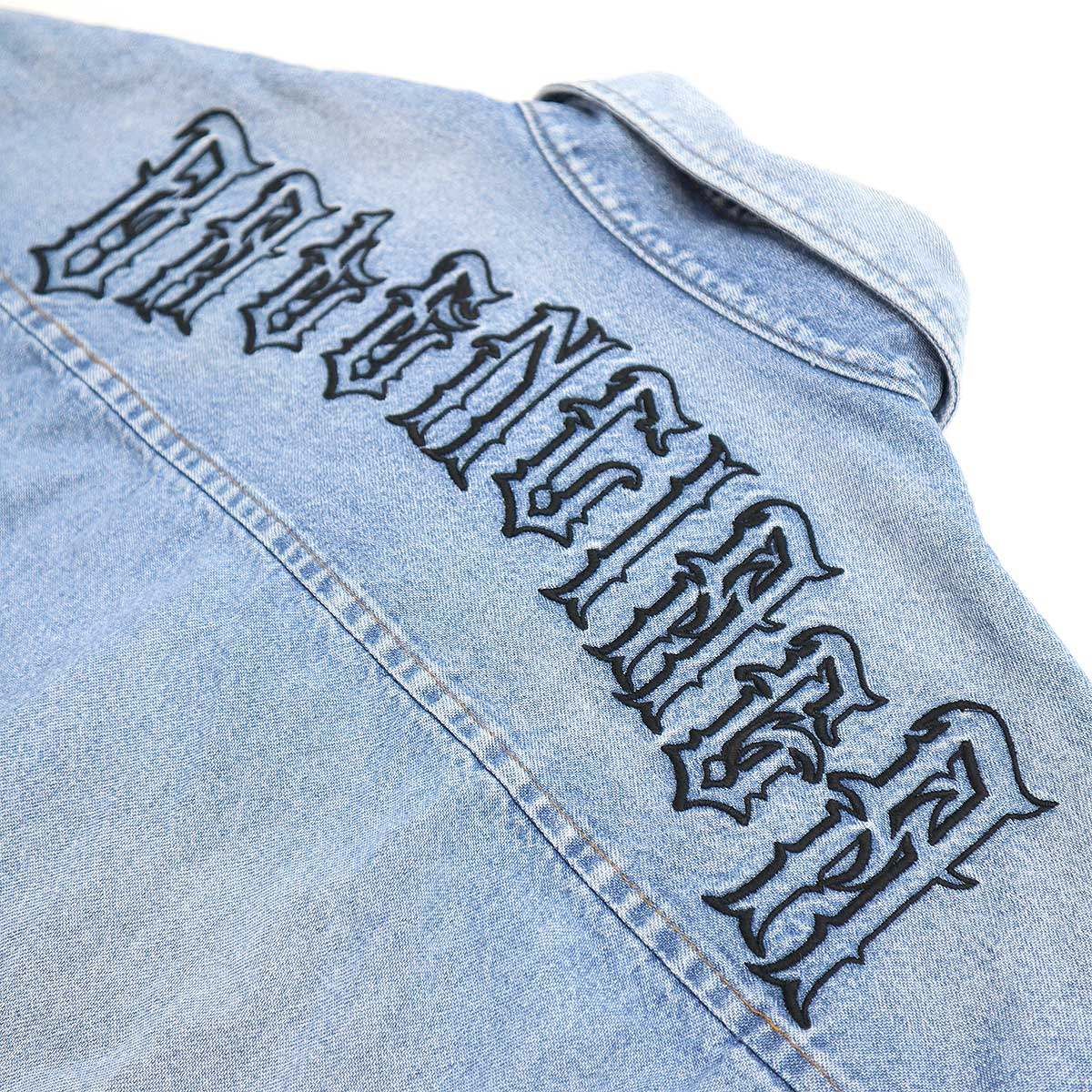 BALENCIAGA バレンシアガ バックロゴ刺繍スナップデニムシャツ 571457 