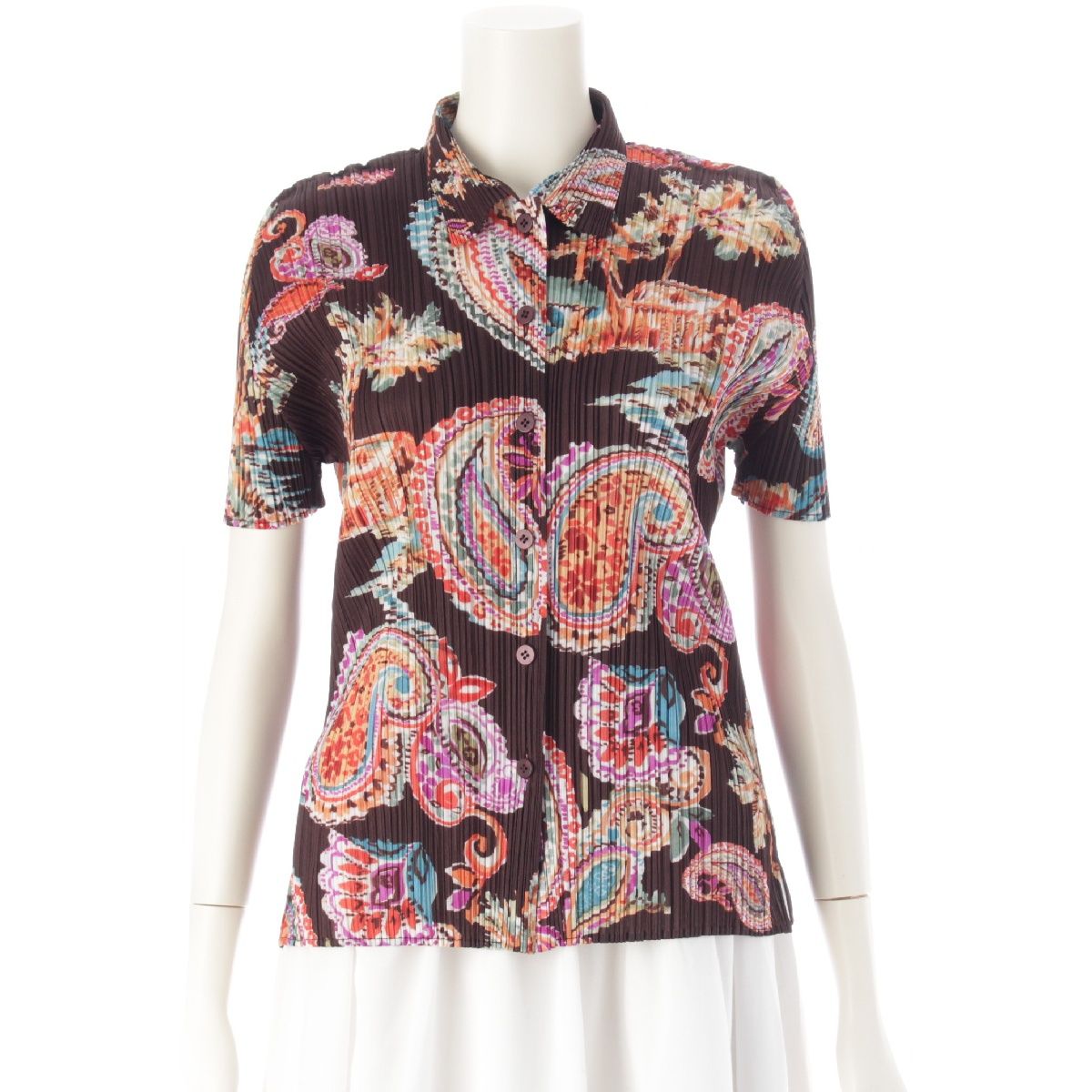 プリーツプリーズ イッセイミヤケ ヤシの木 オファー ペイズリー総柄