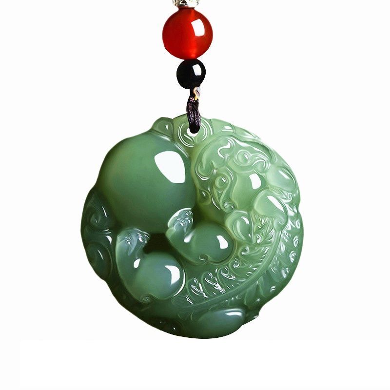 厳選珍品」高純度 ビルマ産 天然本翡翠 ネックレス 貔貅 メンズ  