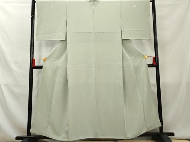 平和屋着物○上質な色無地 笹地紋 柳鼠色 正絹 逸品 AAAY7938ph