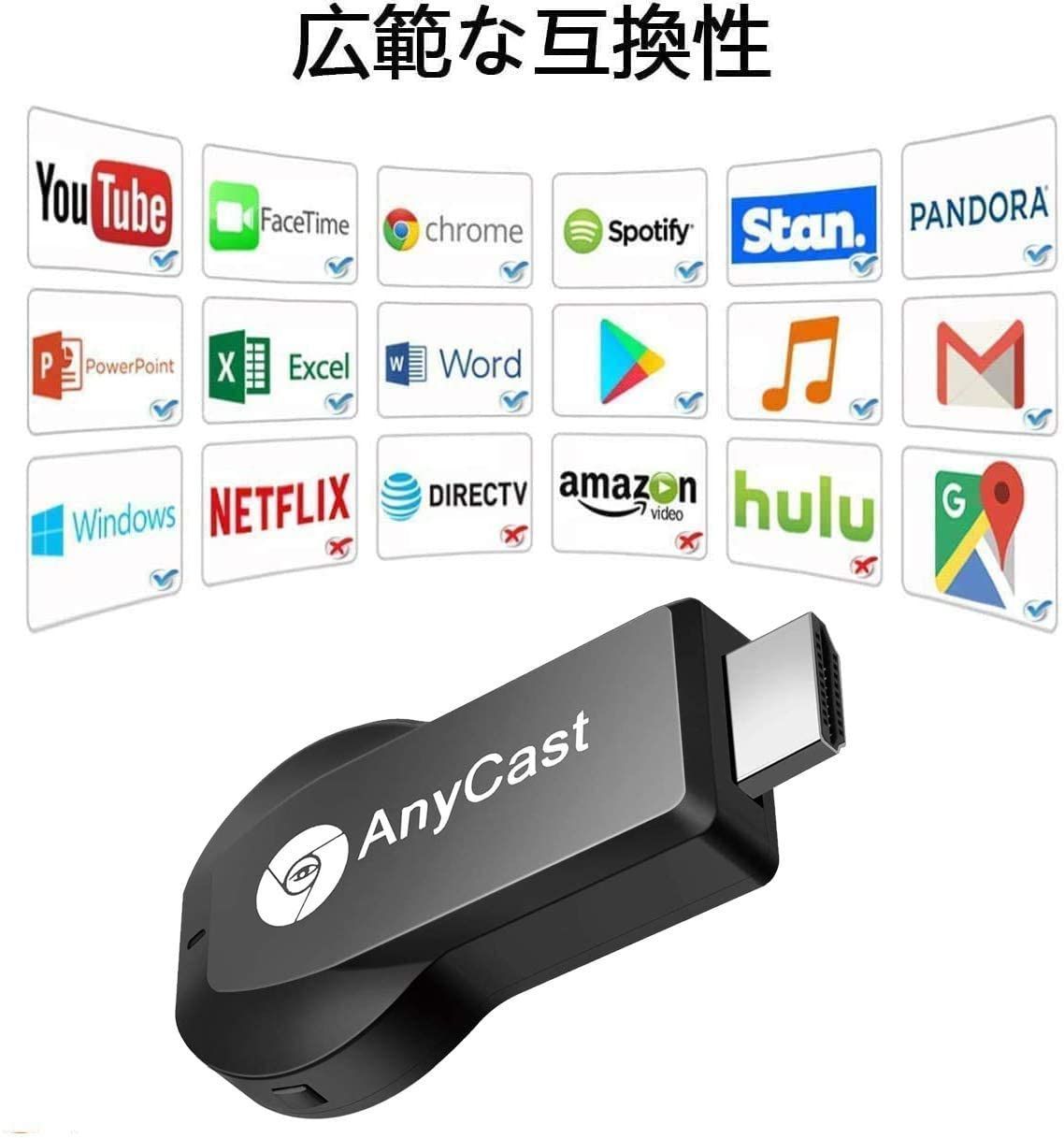 経典 Anycast 簡単接続 大画面へミラーリング ドングルレシーバー