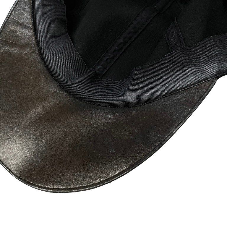 Yohji Yamamoto Pour Homme ウールフラノ6パネルレザーロングブリム 