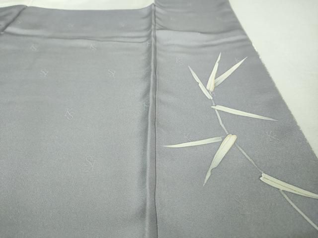 平和屋着物□極上 東京友禅 菅有鬼一 訪問着 白鷺 灰青色地 逸品 未  