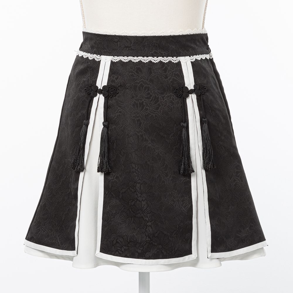 夢展望公式 [新品未使用] チャイナラインスリットスカート [ブラック