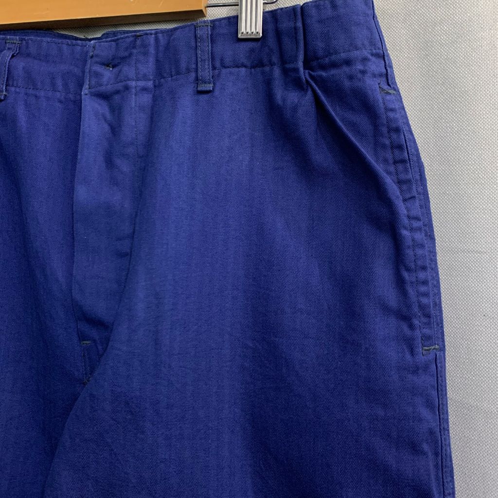 Euro ユーロ ビンテージ work ワーク Pants パンツ HBT ヘリンボーン パンツ インクブルー 52 サイズ No.I291