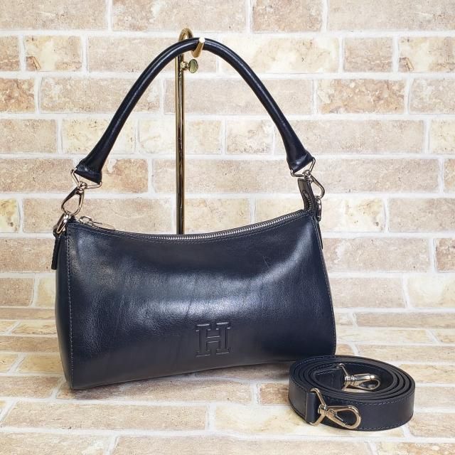 美品 ショップ ヒロフ ☆ レザー 2WAY ショルダーバッグ ハンドバッグ