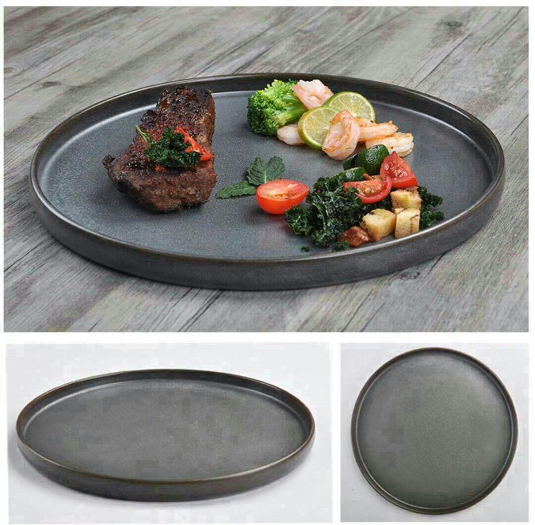 食器 陶器 陶芸作家 黒 25cmプレート皿2枚----み用ページ（美濃