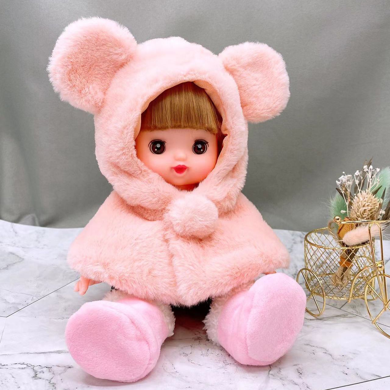 メルちゃん♡着ぐるみ♡ソランちゃん メルちゃん服 ソランちゃん もこもこ着ぐるみケープ くまさん - メルカリ