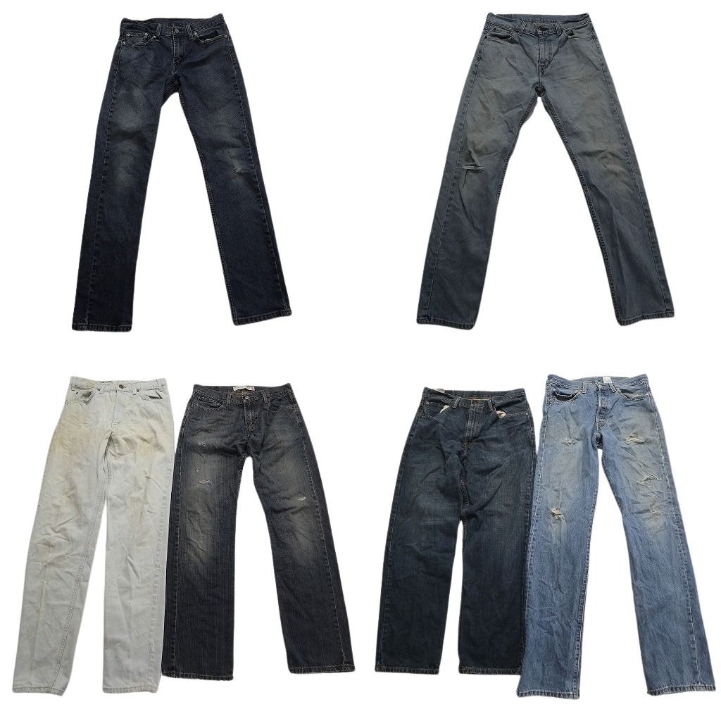 【Ｂ品】古着卸 まとめ売り リーバイス 品番MIX デニム パンツ 6枚セット (メンズ 30 /32 /33 ) 501 514 505 511550 ライトブルー  MX4110