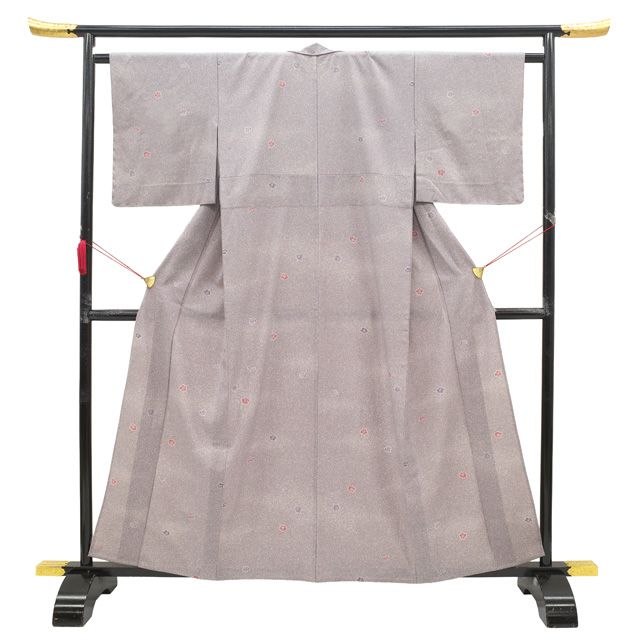 中古】 小紋 単衣 着物 リサイクル 英 はなぶさ 謹製 洗える着物