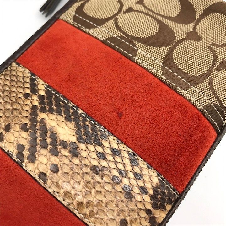 COACH コーチ シグネチャー パイソン キャンバス レザー ハンド ワンショルダー バッグ ポーチ ブランド 鞄 BAG a10505 NEXPOTALLINN_EU