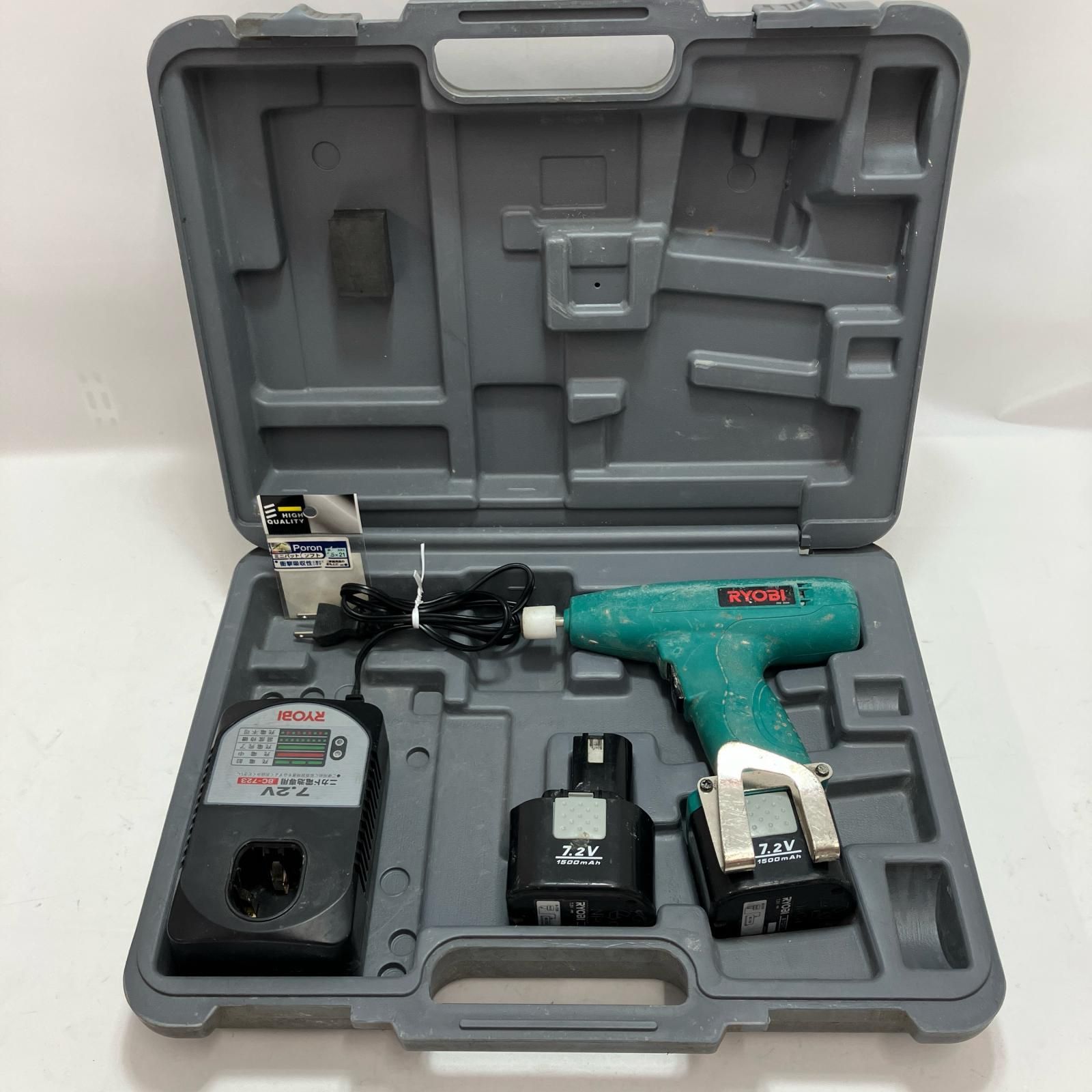 RYOBI リョービ 充電式タイルパッチ BTP-722 7.2v バッテリー２個 充電器 ケース付