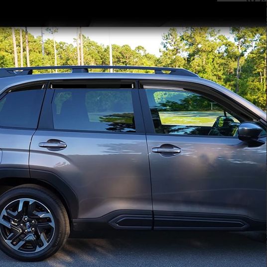 スバル フォレスター FORESTER 25年式対応 ドアバイザー 晴雨兼用 外装パーツ 6点セット 亮黒仕上げ サイドバイザー