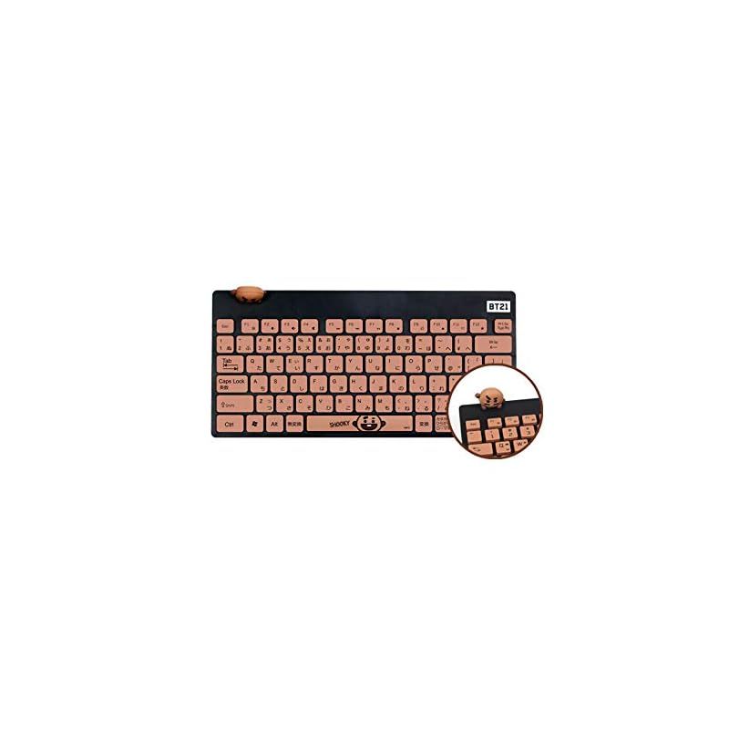 BTS 防弾少年団 BT21 WIRELESS SILENT KEYBOARD ワイヤレス キーボード (フィギュア付) RKB-BT21-SK 1