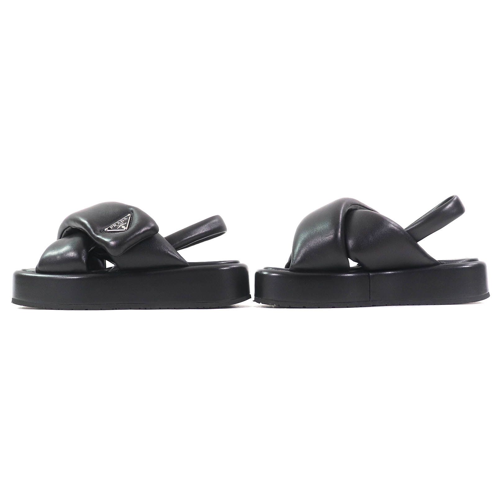 美品△PRADA プラダ 1XZ758 トライアングルロゴ ソフト パデッドナッパ 