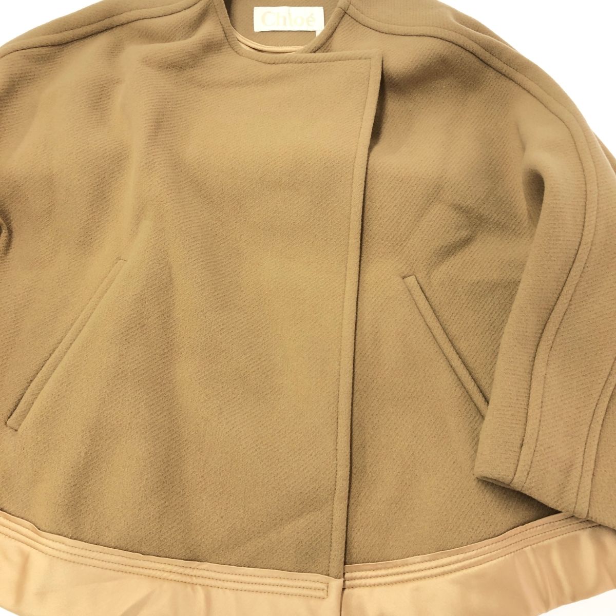 良好 Chloe クロエ ノーカラー ショートコートコート サイズ:34