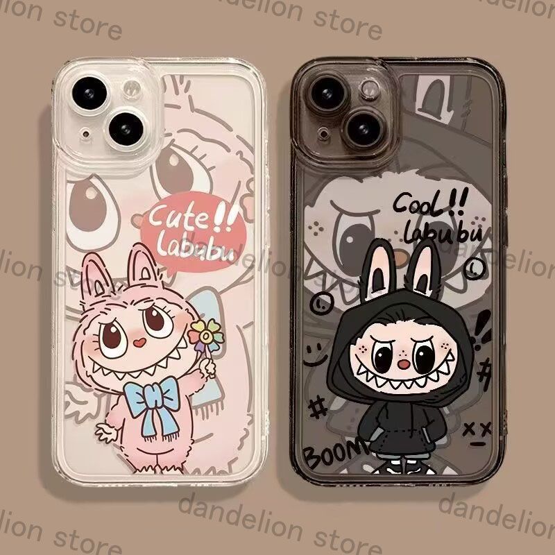 スマホケース ラブブLabu ブラック 透明 iPhone対応 アイフォン