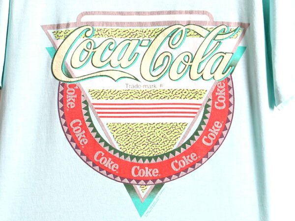 80s ビンテージ ■ コカコーラ 発泡 プリント 半袖 Tシャツ ( メンズ