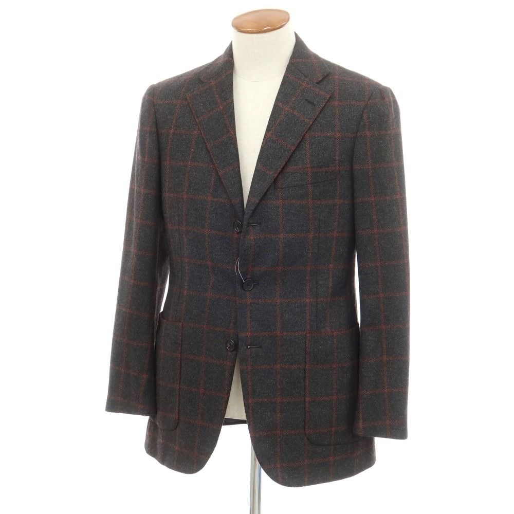 中古】ベルベスト Belvest カシミヤ ウィンドウペン 3つボタン 