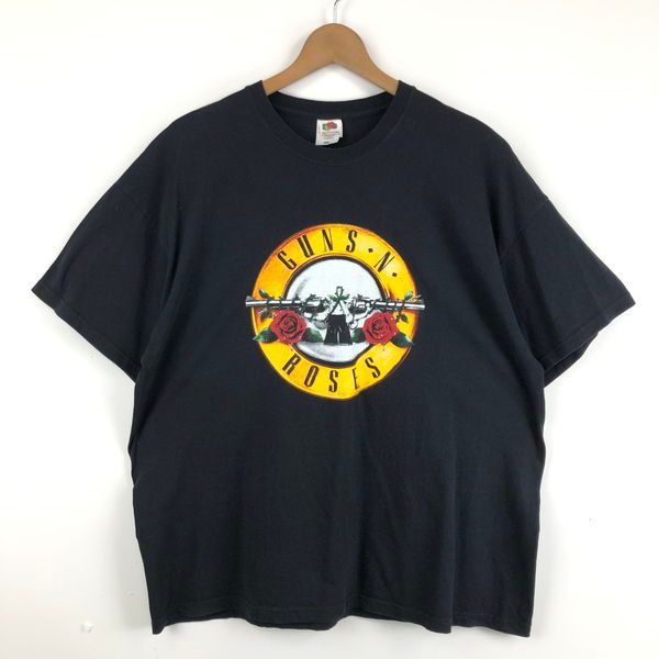 【古着】 GUNS'N'ROSES ガンズ＆ローゼス バンドTシャツ 両面プリント サークルロゴ ブラック系 メンズXL 【中古】 n056294
