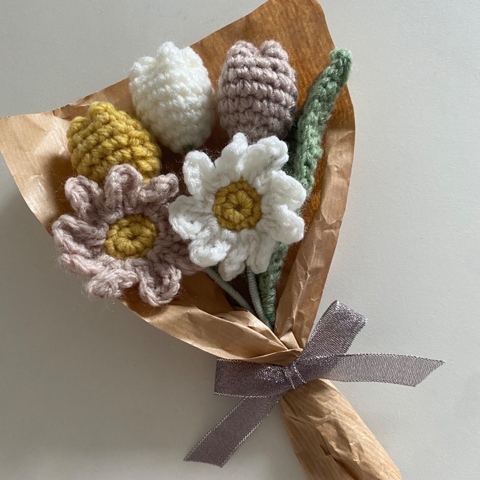 あみぐるみ かぎ編み花束 枯れない花 かぎ編み 花 プレゼント - インテリア